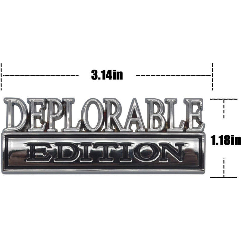 2pcs Deplorable Edition Emblems, Emblem 3D Badge Decal Car Truck SUV,Refrigerator Sticker,Window Display Stickers,Bicycles, Laptops, Fridges