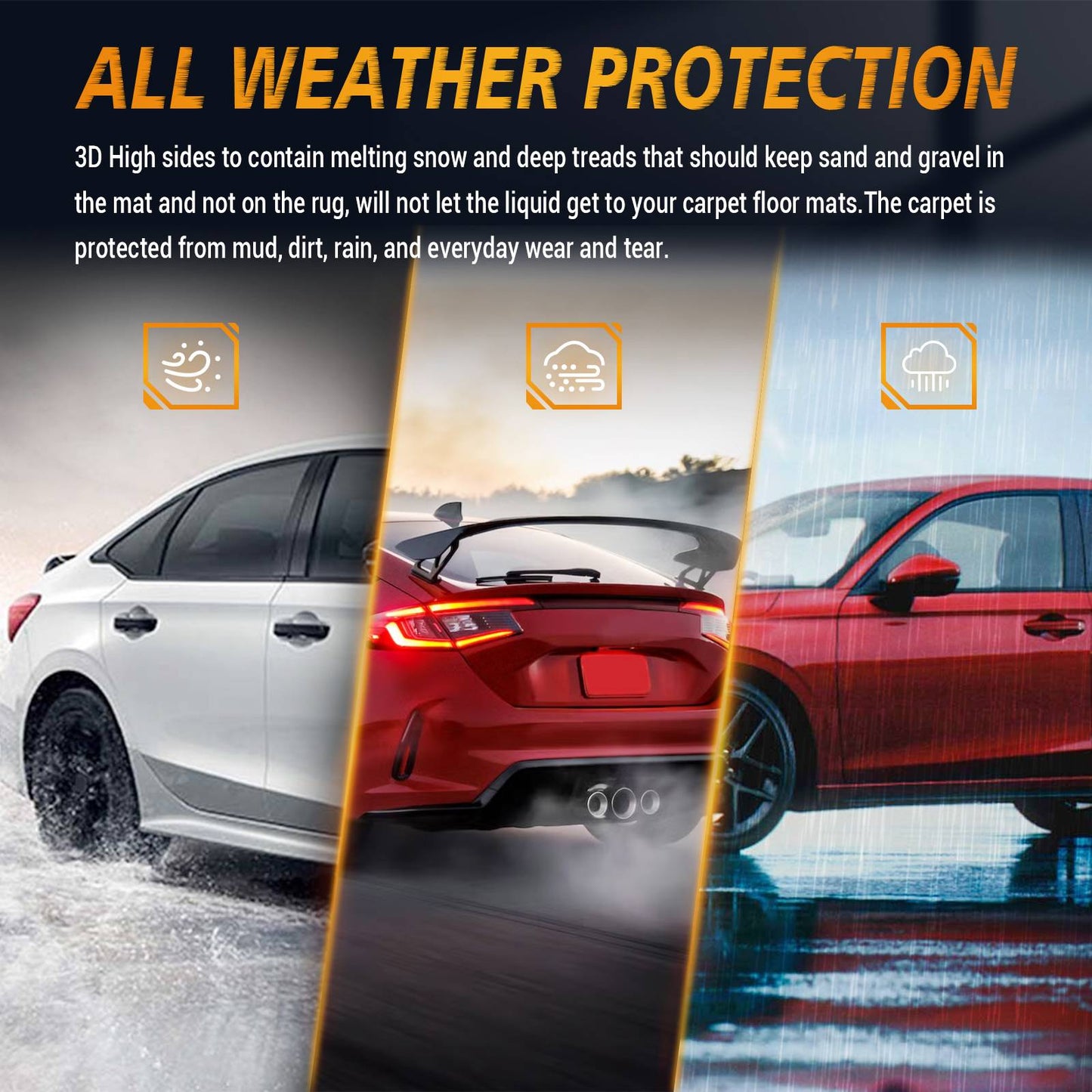 Car Floor Mats For 22-23 Civic Si Civic Sedan All-Weather