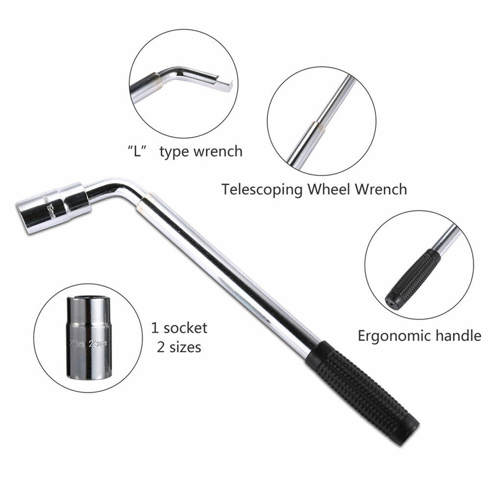 2.5T Scissor Jack And Extendable Wheel Wrench Brace Socket Car Van Tire Hand Tool