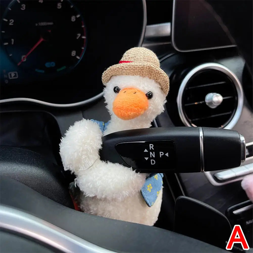 Car Hand Gear Ornaments | Plush Duck Car Shift Knob Ornament