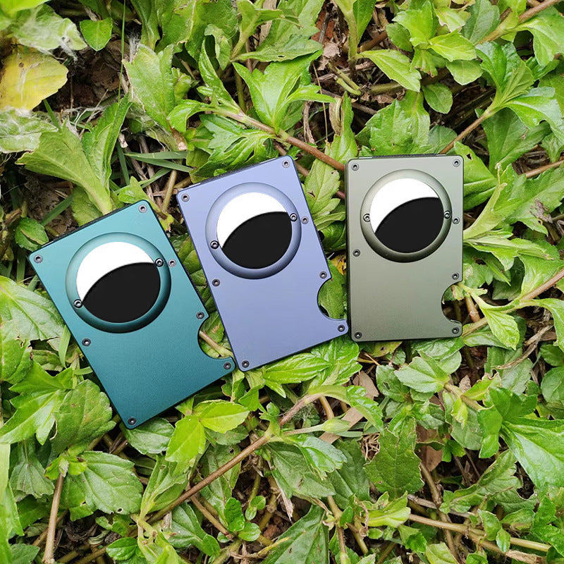 AirTag-Compatible Tracker Card Holder – Aluminium (AirTag not included)
