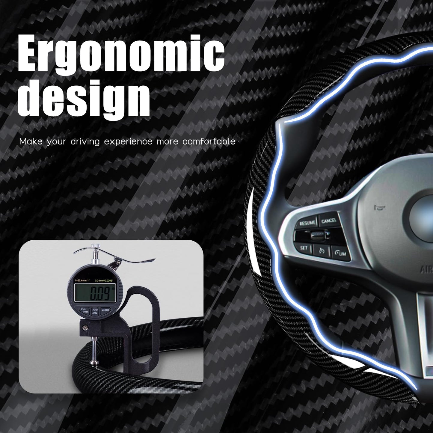 7-Car Steering Wheel Cover-Black