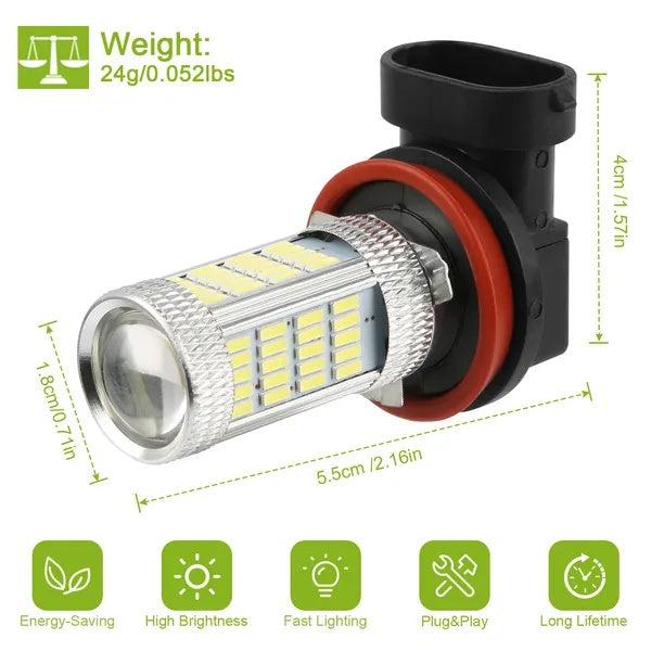 2PCS 800lm  LED Fog DRL Light Bulb IP65 Water