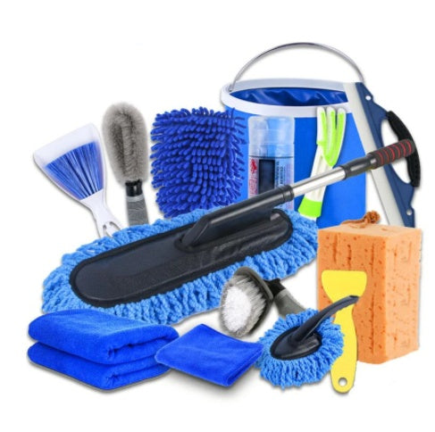 Car wash kit with bucket, 15 pieces