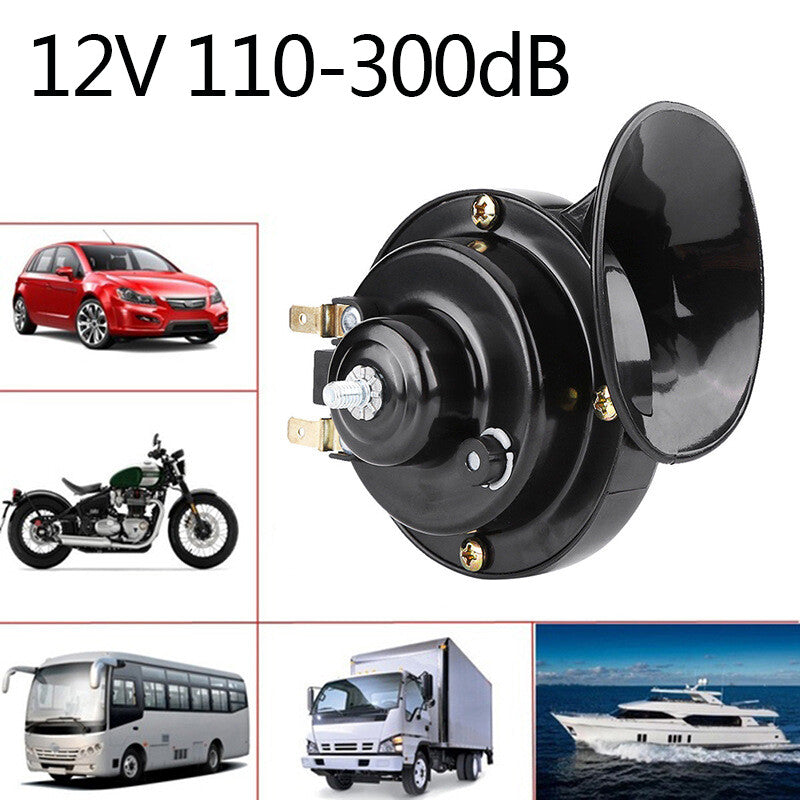 300DB 12V Electric Snail Horn Air Horn Raging Sound Fit For Car Boat Truck Train