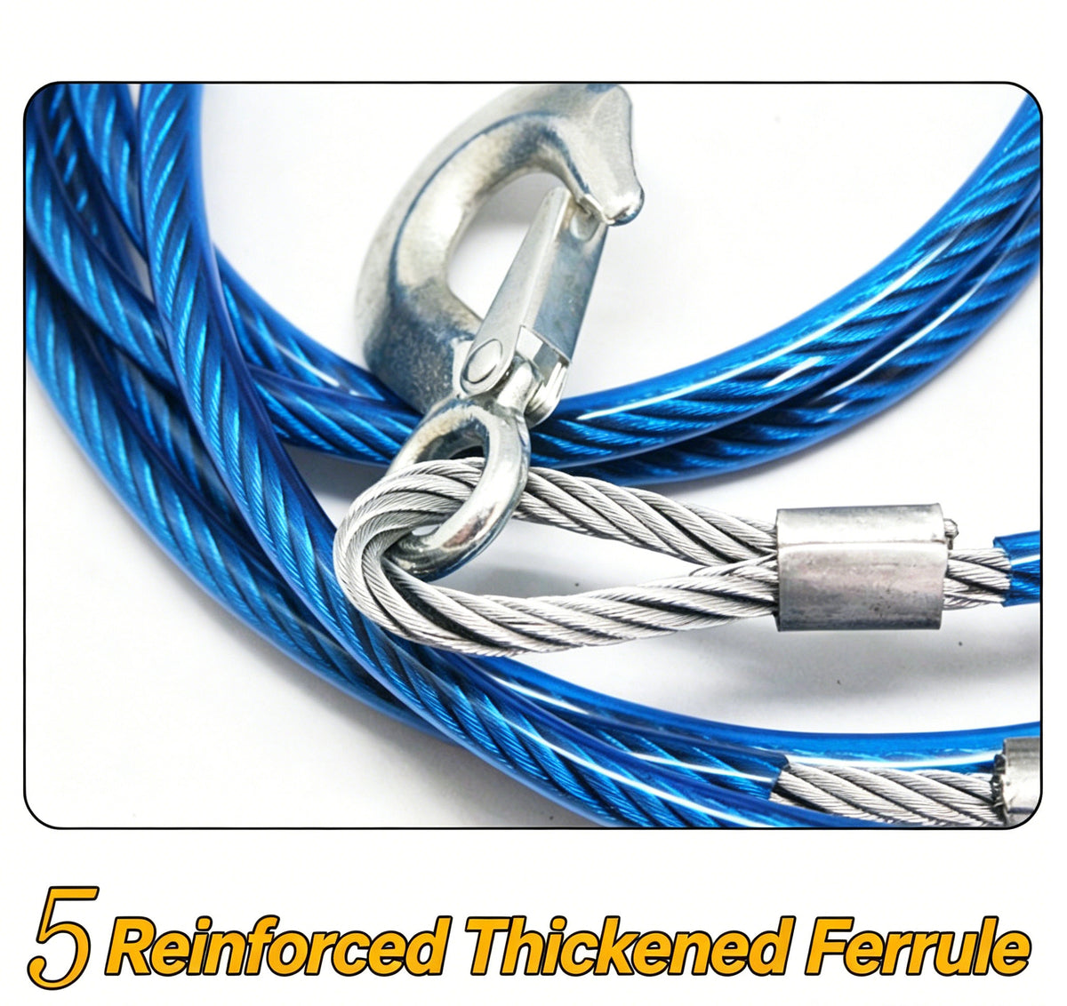 4m Steel Wire Tow Rope with Hooks - image 8