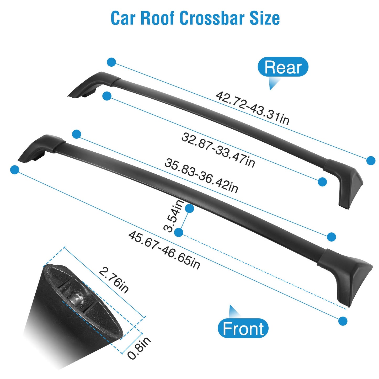 Car Roof Rack Cross Bars Aluminum Alloy Cargo Carrier Rooftop Crossbars Fit For RAV4 2019-2024 With Side Rails For Cargo Carrier Bag Kayak Bike Snowboard
