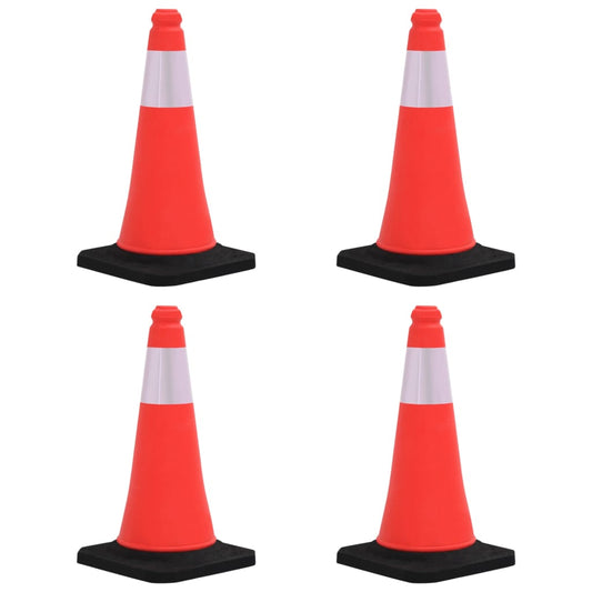 Reflective Traffic Cones with Heavy Base, 4 pcs.