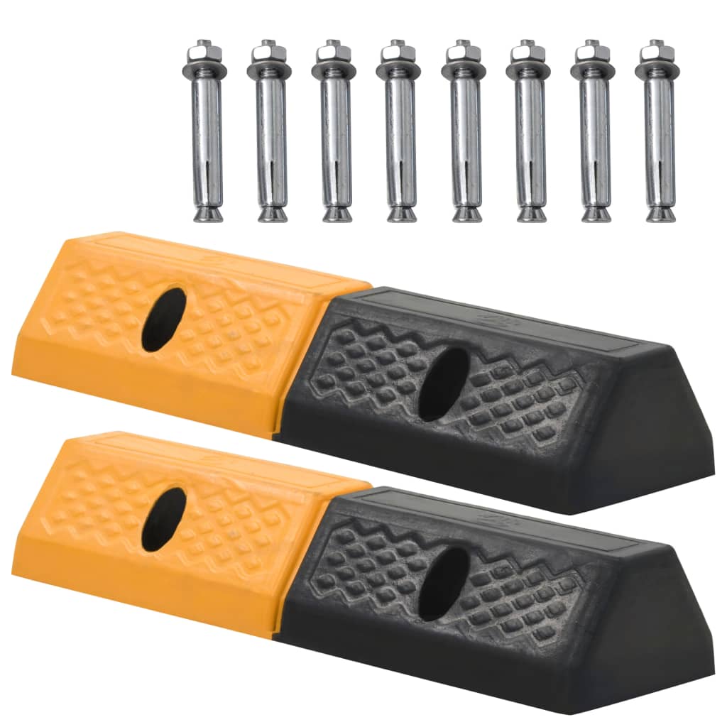 Parking Speed Bumps, 2 Pieces, Rubber, 49 x 15 x 9 cm
