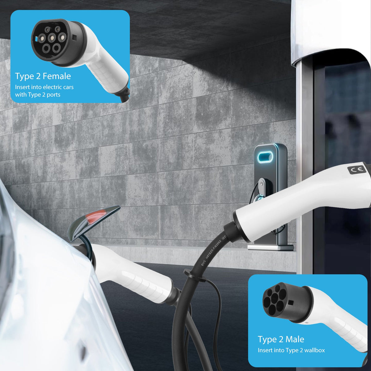 32A Type 2 to Type 2 EV Charging Cable, 5m - image 4