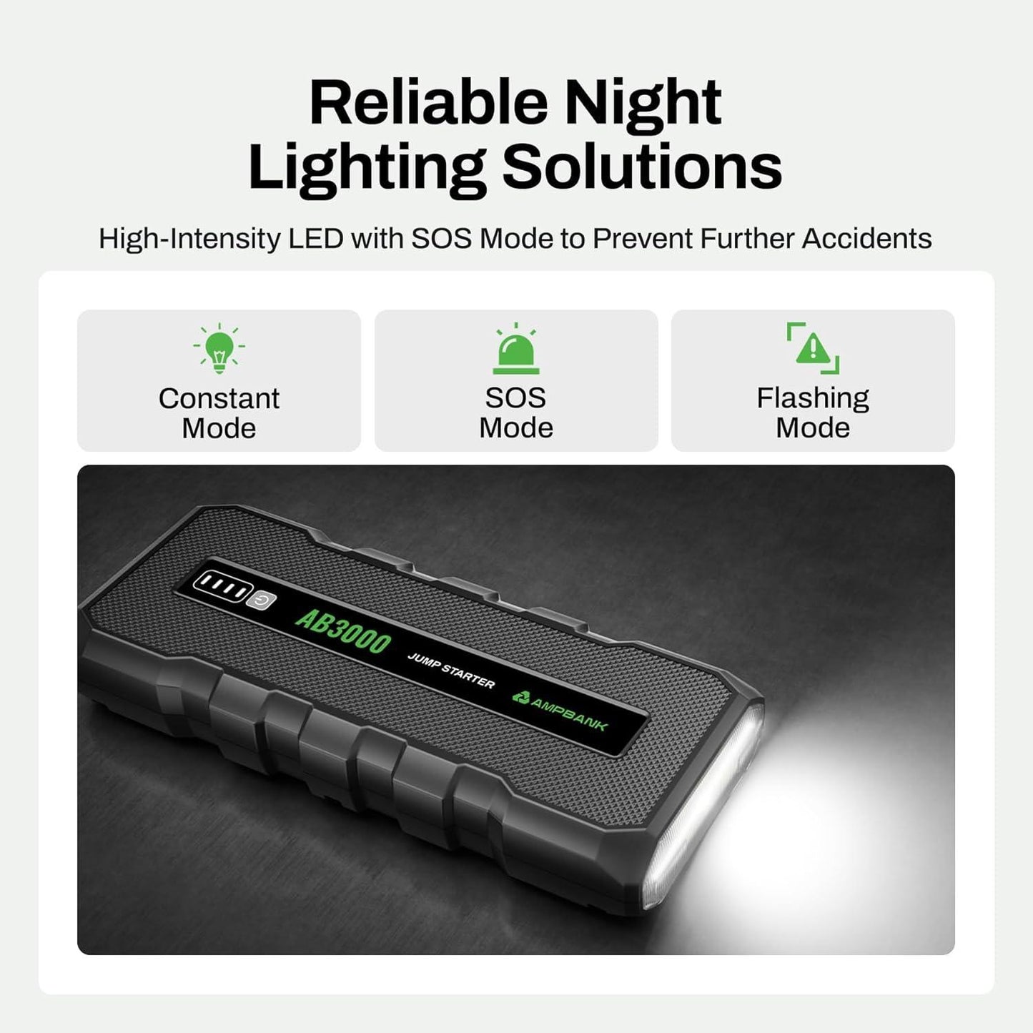 3000A Car Emergency Starting Power Supply 12V Portable Battery Starter Suitable For 6.0L Gasoline And 4.0L Diesel Engines
