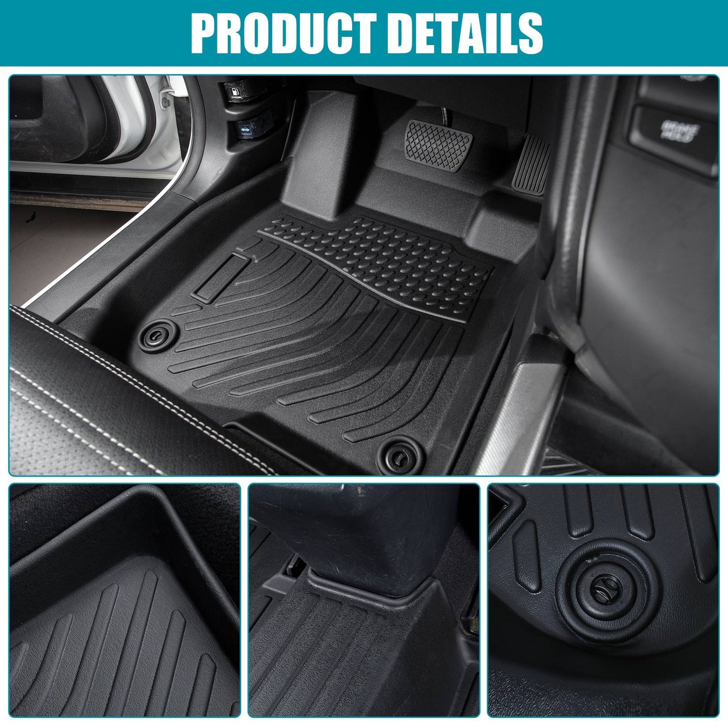 All Weather Floor Mats Liners For 2016-2020 Kia Optima Waterproof 3D TPE Carpet
