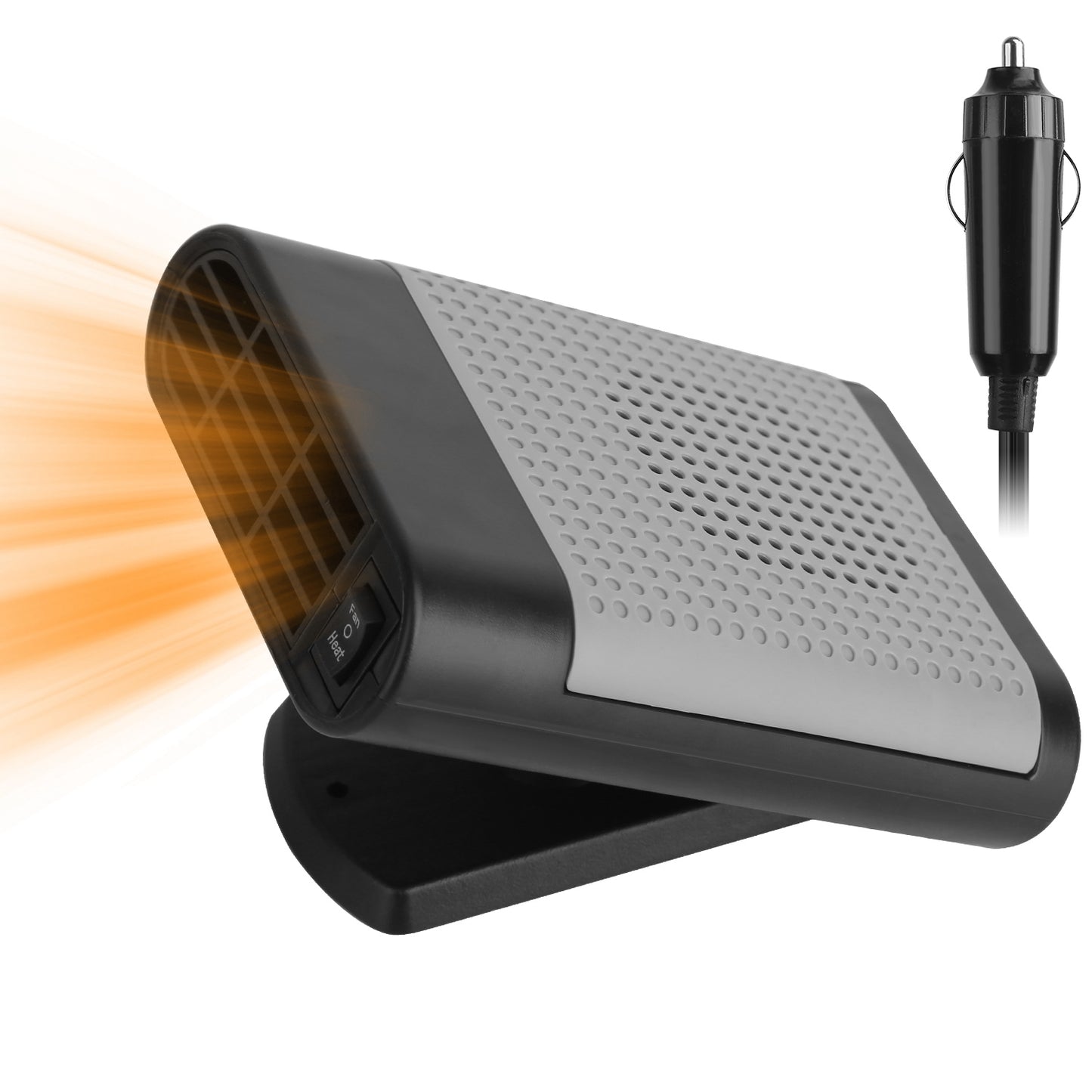 24V 200W Or 12V 150W Portable Car Heater Heating Fan 2 In 1 Defroster Defogger Demister Windshield Heater Automotive Cooling Fan With 360 Degree Rotating Base