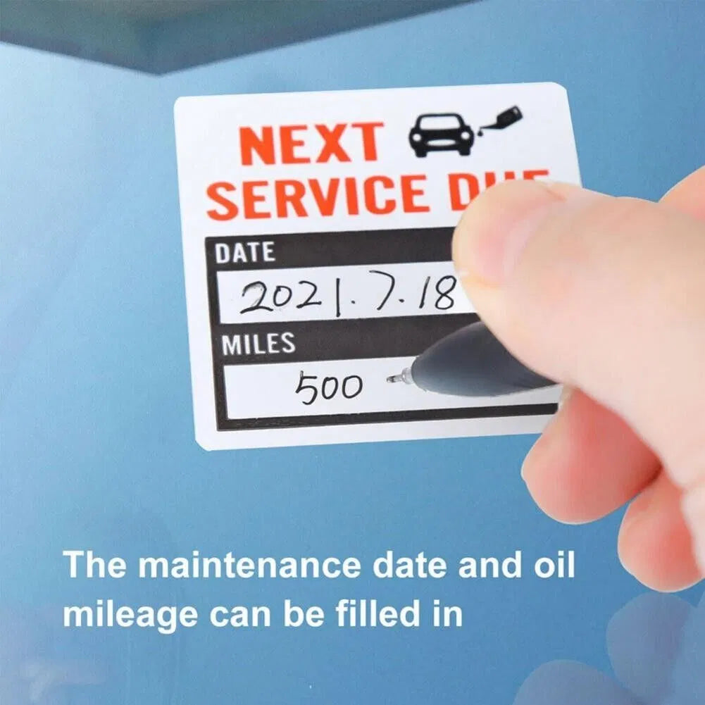 300 Oil Change Service Reminder Stickers Clear Window Lite Sticker Pack US