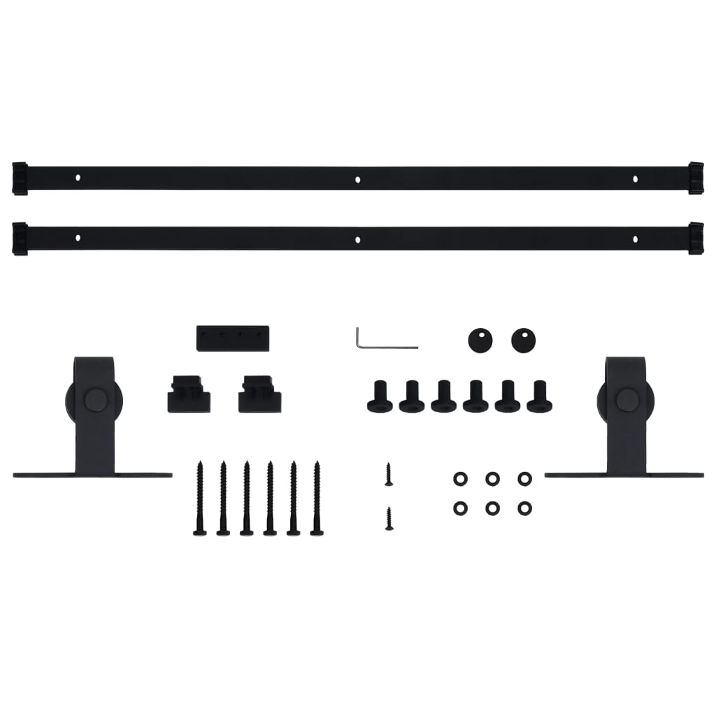 Mini Sliding Door Fitting Set for Cabinet Doors, Carbon Steel 183