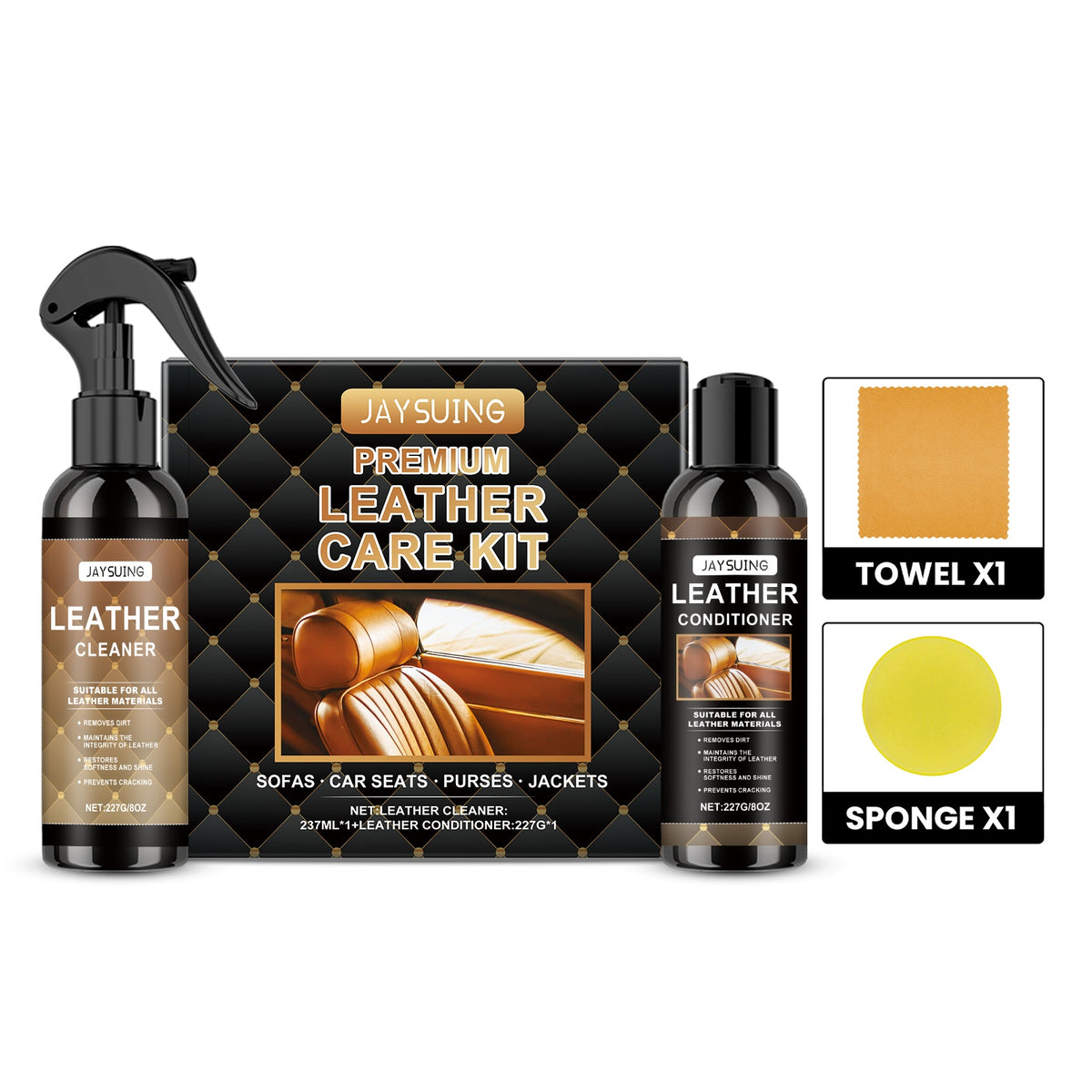 Leather cleaner and conditioner kit