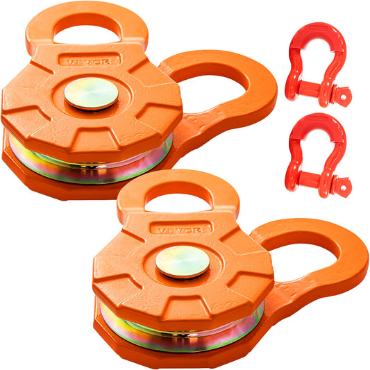 Pulley Block, 11 Tons, 25,000 Lbs Working Load Limit, Heavy-duty Winch Pulley, Suitable For 0.55 Inch -14 Mm, Synthetic Rope Or Soft Shackle, Off-road Recovery Accessory For Tractors, Trucks, ATVs, An