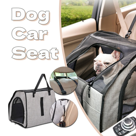 Foldable Waterproof Pet Car Cage with Seat Belt Harness