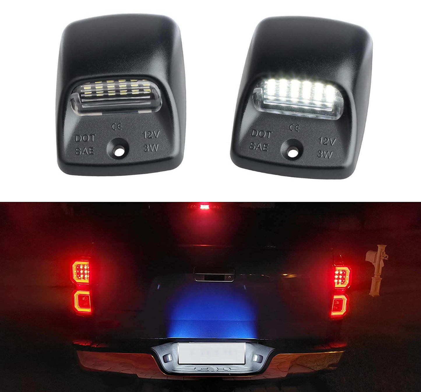 White LED Tag License Plate Light Bulbs Assembly Kit