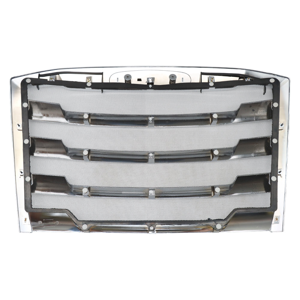 Chrome Front Grille Compatible With Freightliner Cascadia, With Bug Screen