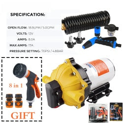 70PSI Deck Washdown  Kit For Boat Caravan Yacht Wash  12V 5GPM