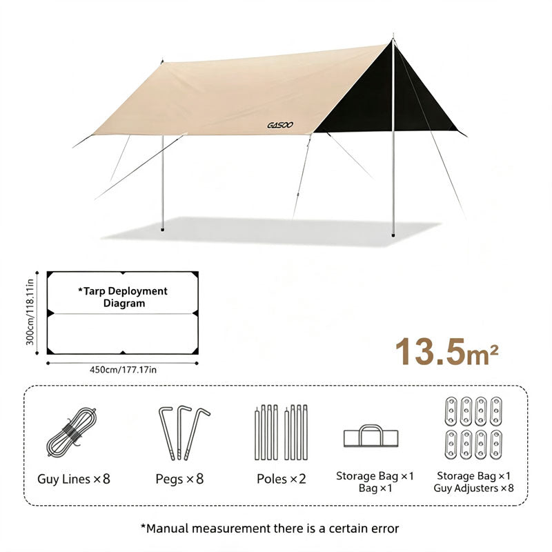 Black Coated Waterproof Camping Tarp With UV Block Canopy - image 7