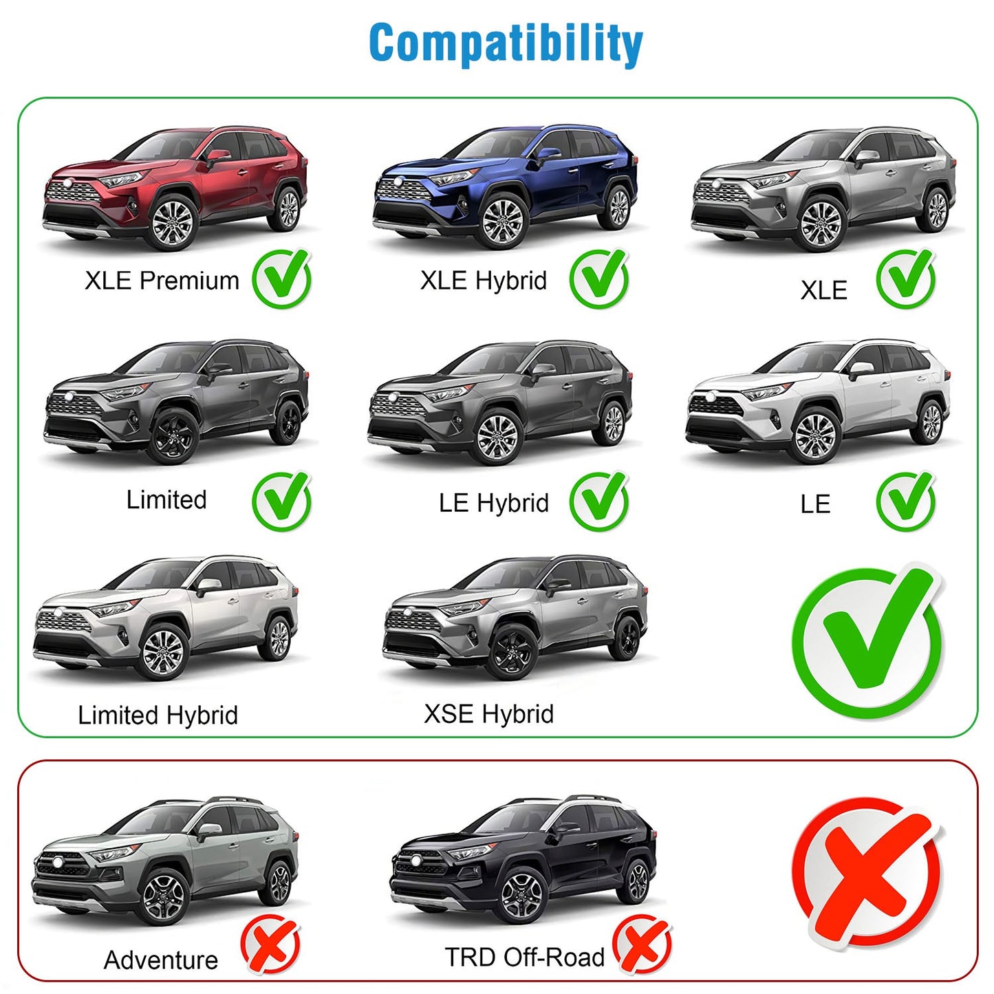 Car Roof Rack Cross Bars Aluminum Alloy Cargo Carrier Rooftop Crossbars Fit For RAV4 2019-2024 With Side Rails For Cargo Carrier Bag Kayak Bike Snowboard