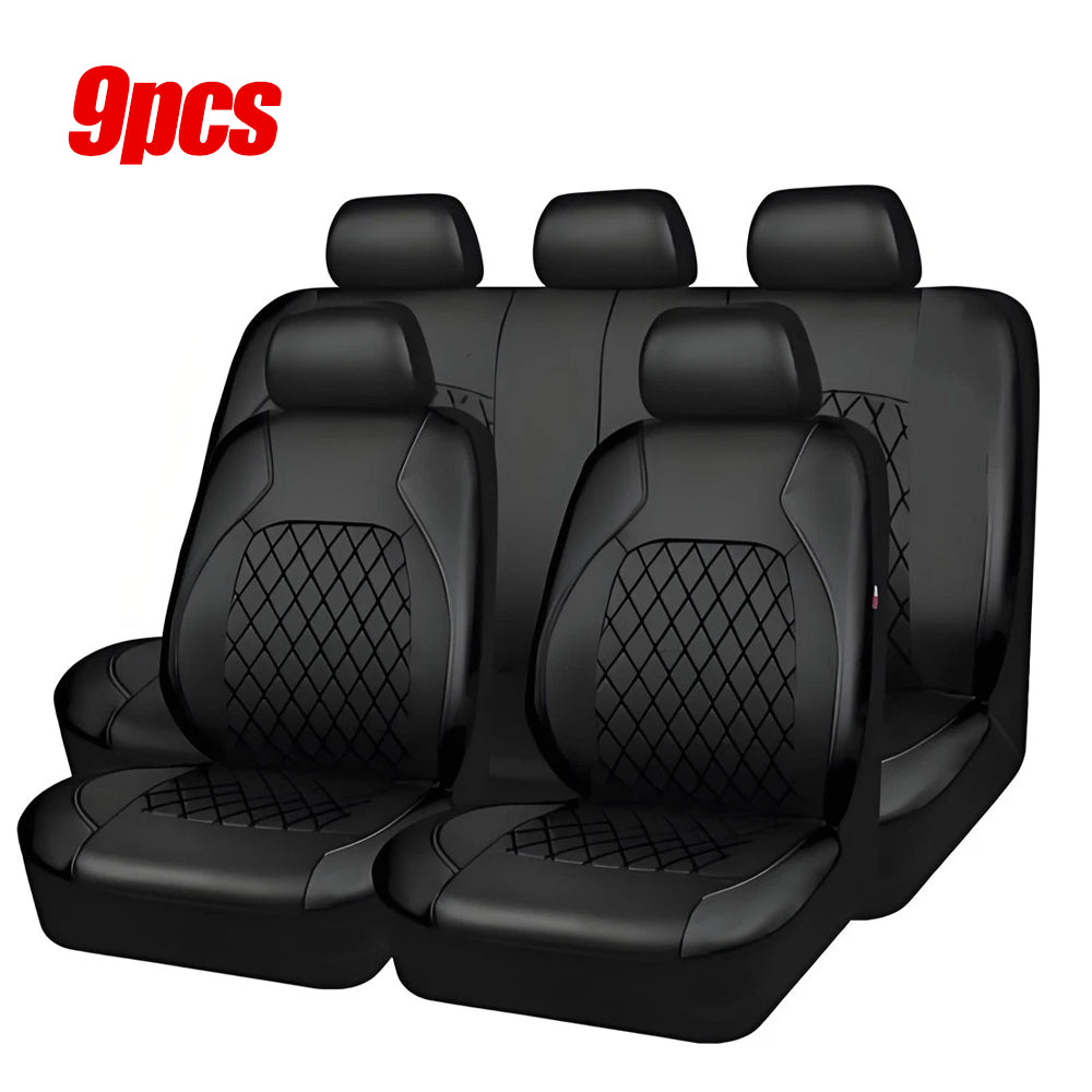 PU leather seat cover set, 9 pieces - image 5