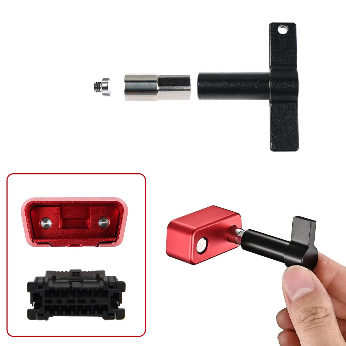 Van security kit: OBD port lock, T-bar steering wheel lock and Faraday key box with two key pouches