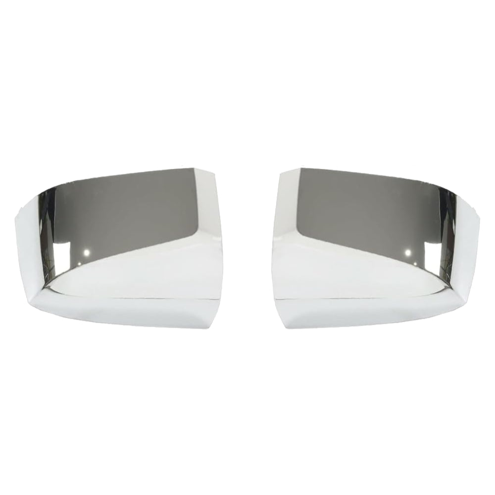 Pair Chrome Hood Mirror Covers For Volvo VNL Trucks 2004-2017 Left & Right Side