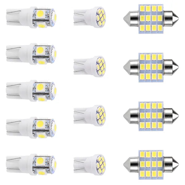 13Pcs T10 31mm Festoon LED Light Bulb Interior Dome Map LED Lights License Plate Trunk Side Positioning Lights