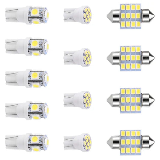 13Pcs T10 31mm Festoon LED Light Bulb Interior Dome Map LED Lights License Plate Trunk Side Positioning Lights