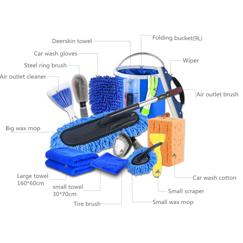 Car wash kit with bucket, 15 pieces - image 6