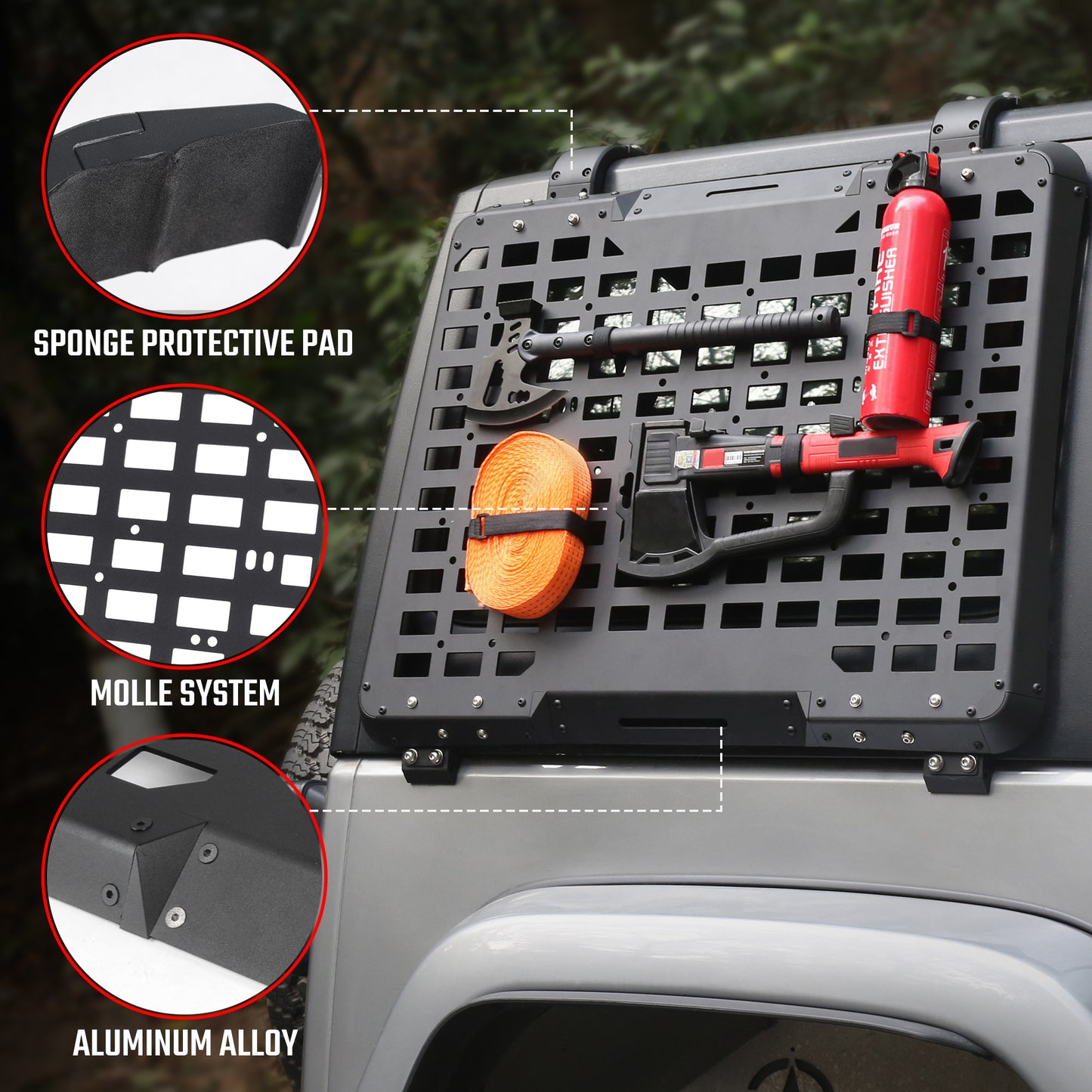 Window Cargo Shelf Compatible With Wrangler 2007-2018 JK 4 Doors