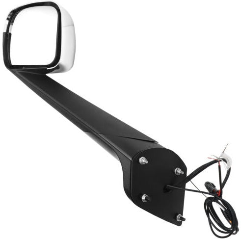For Freightliner Cascadia 2018 Pair Chrome Heated Hood Mirror W Turn Signal LED