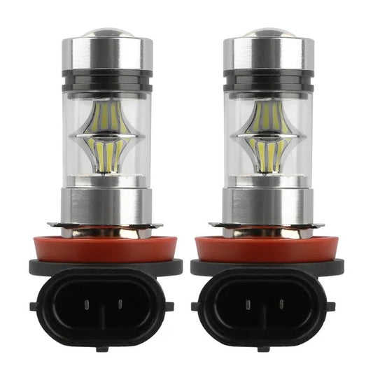 2PCS 1000lm 100W  LED Fog DRL Light Bulb IP65 Water-Resistant 360 Degree Beam Angle 6000K White By  Eggracks By Global Phoenix