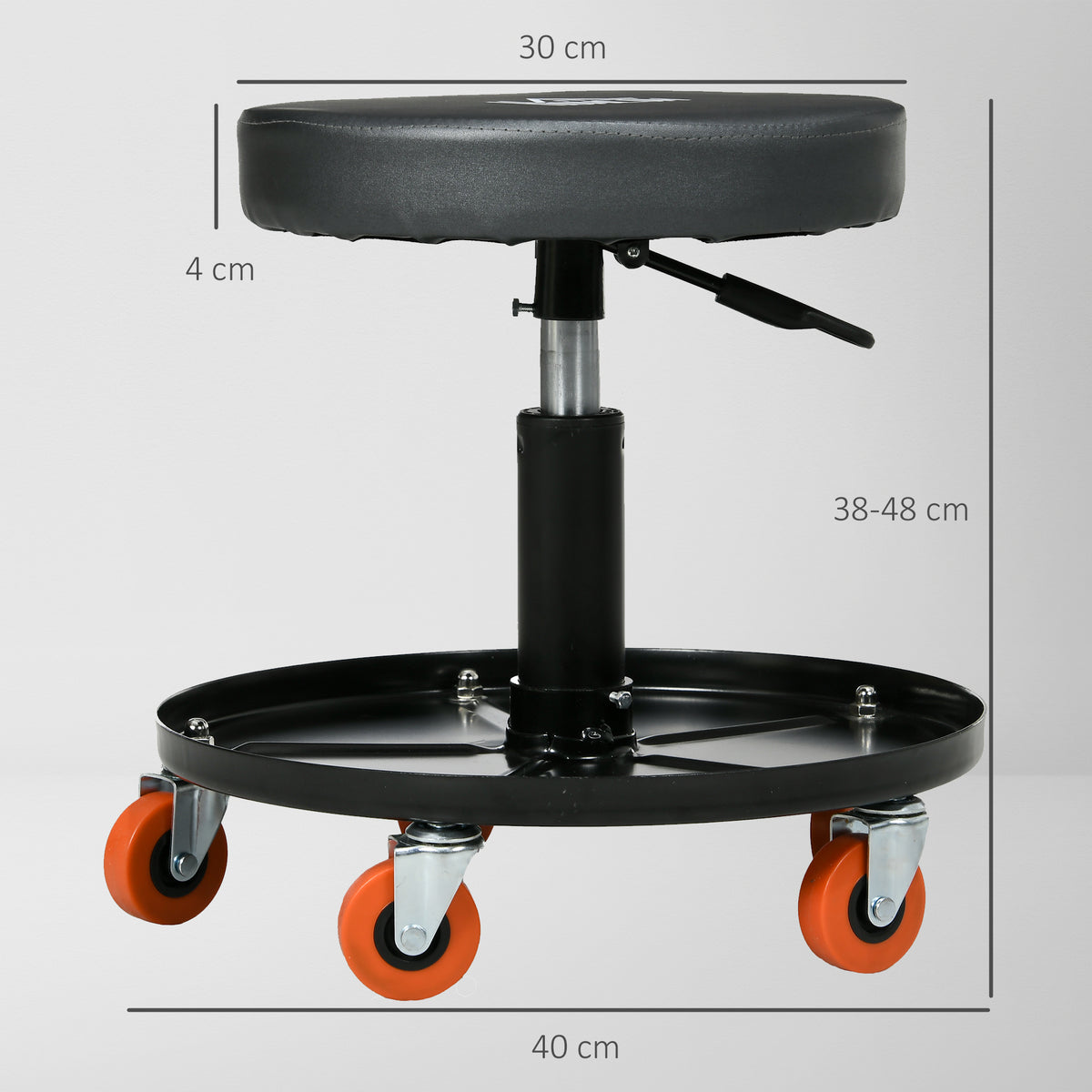 Mechanic Workshop Stool – Adjustable, Rolling with Tool Tray - image 2