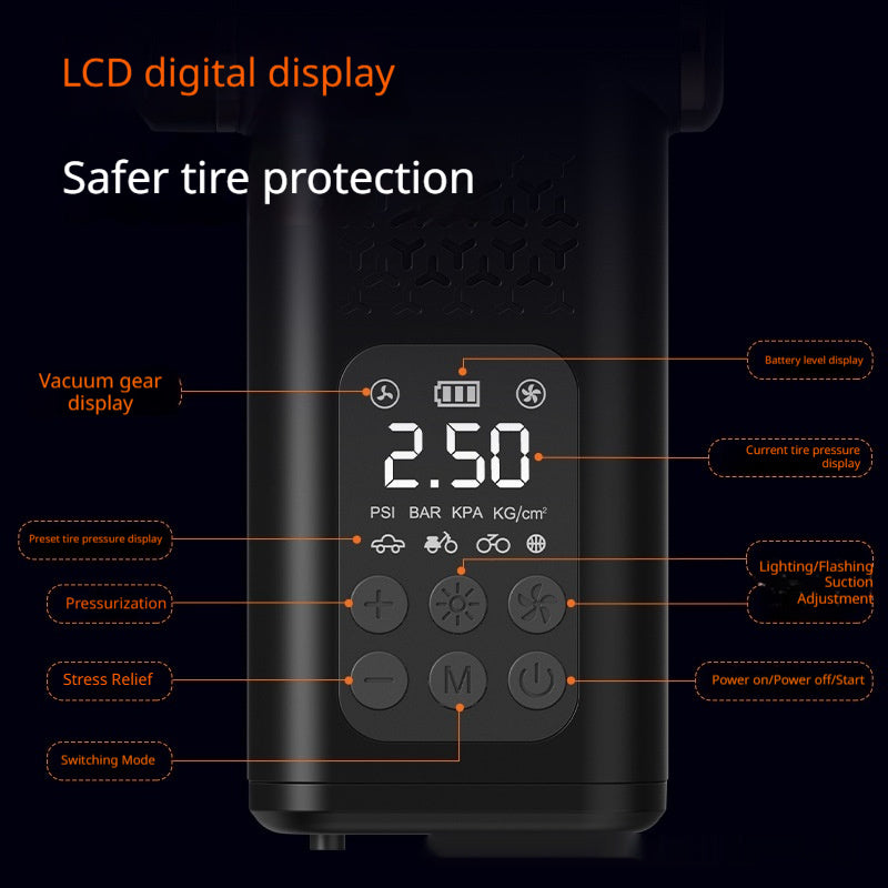 2-in-1 Car Vacuum Cleaner and Tyre Inflator, USB Rechargeable - image 6