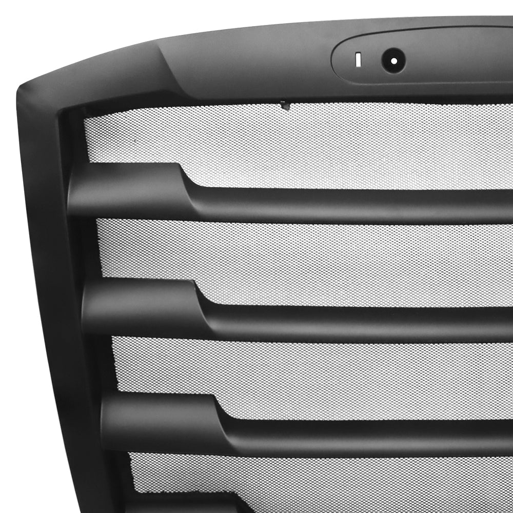 Black Front Grille Compatible With Freightliner Cascadia 2018, With Bug Screen