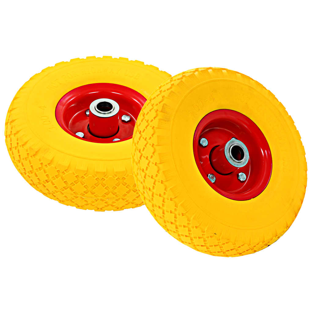 Sack Truck Wheels, 4 pcs. PU Solid Rubber Tires 3.00-4