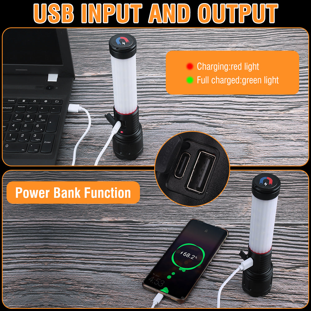 Rechargeable LED Work Torch – Zoom, COB Side Light, Magnetic - image 7