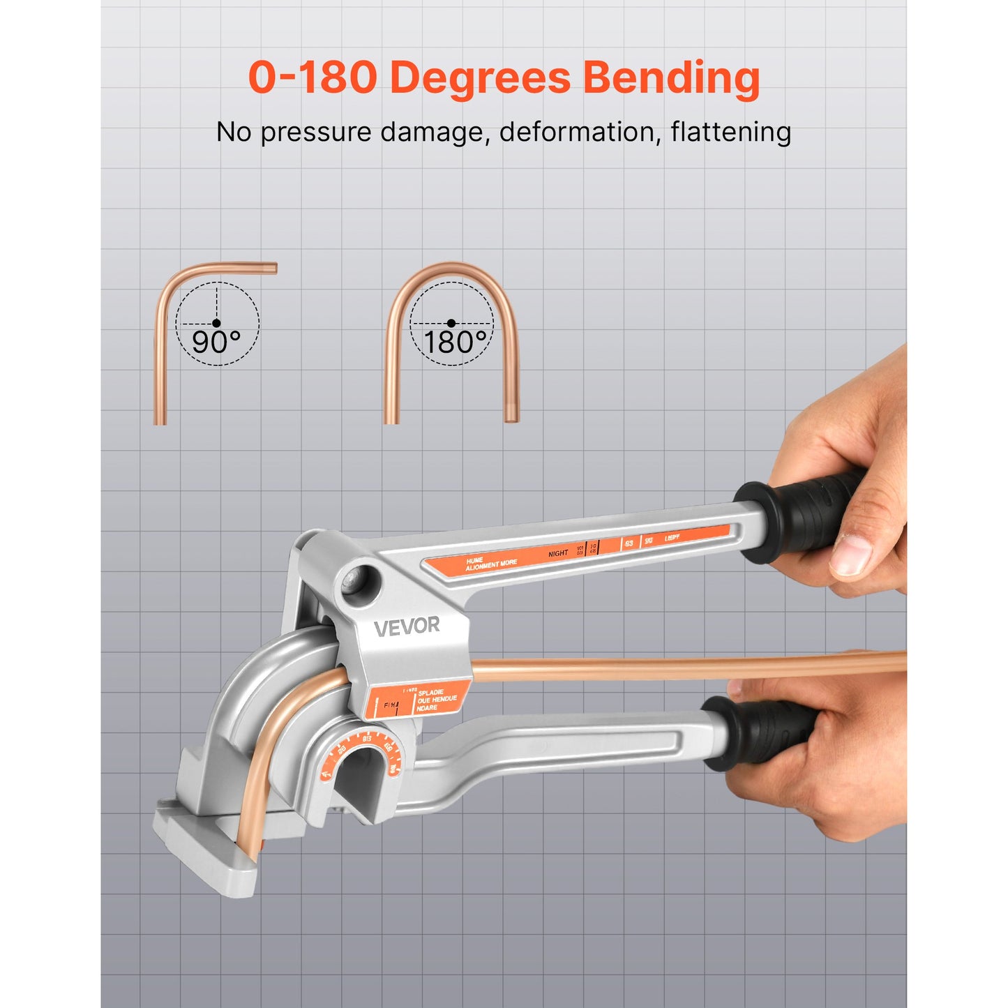 Pipe Bender, 3-in-1 Manual Lever Pipe Bender, 180-degree Copper And Aluminum Pipe Bending Tool, Suitable For Automotive Repair, HVAC, Etc.