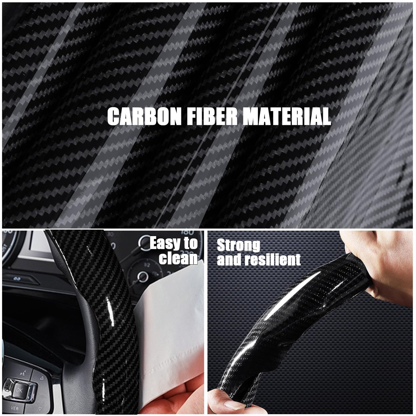 7-Car Steering Wheel Cover-Black