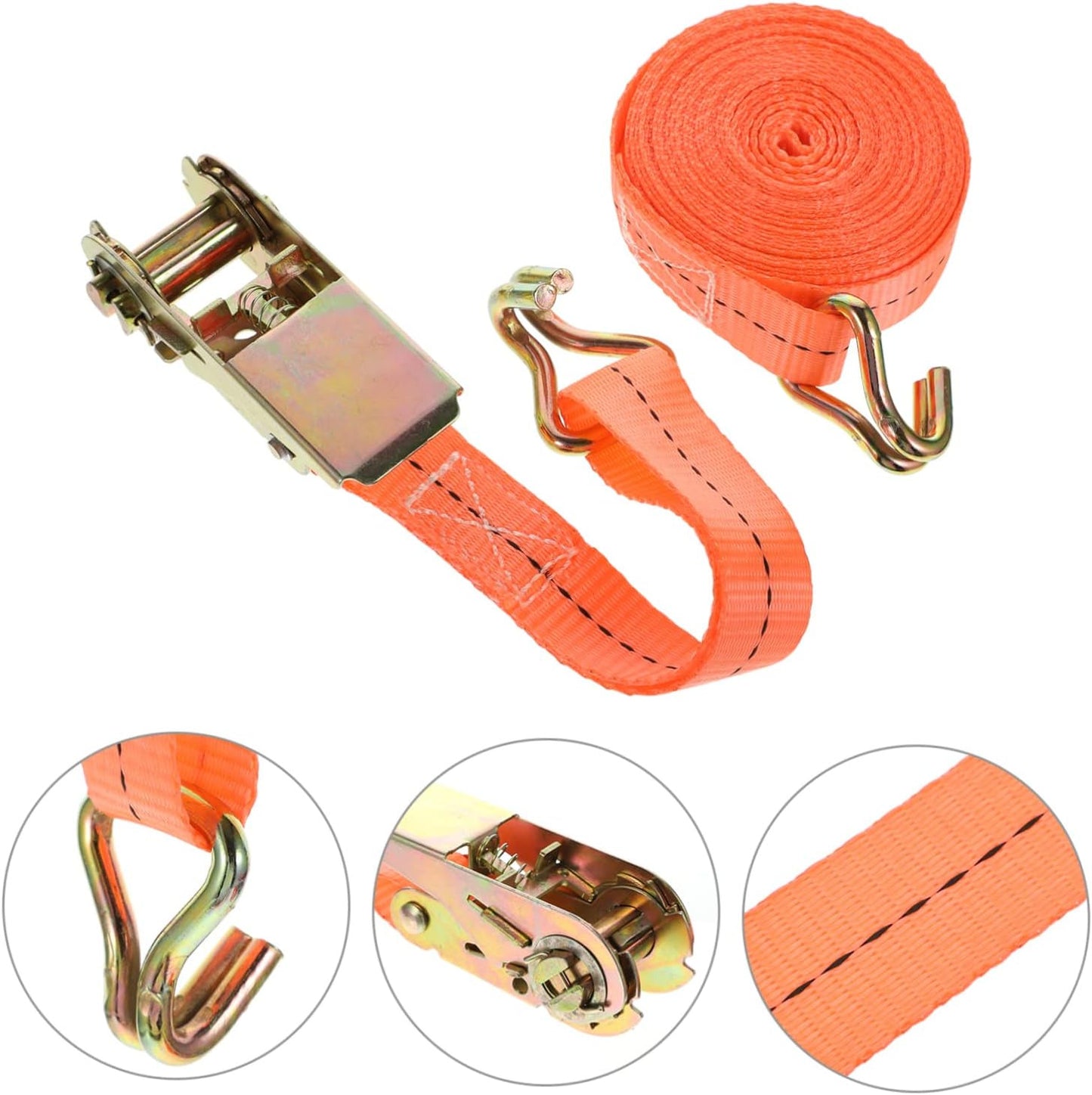 New 4x Tensioning Belts With Ratchet And Hook Lashing Belts Tensioning Belt 800kg 6m Meters