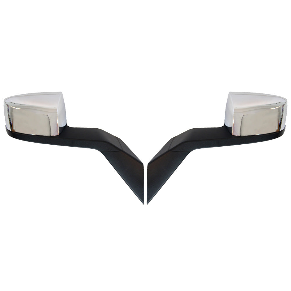 Chrome Hood Mirrors LH&RH Pair For Volvo VNL 2004-2017 With Turn Signal Lights