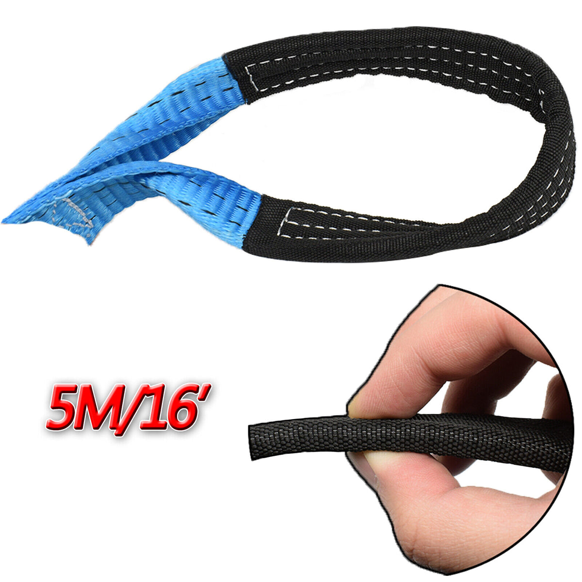 Heavy Duty Tow Strap 5m – 8 Tonne Recovery Rope with Shackles - image 3