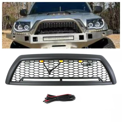 Black Front Grille Fits For To Yo Ta 4 Runner 2006-2009 Honeycomb Grill With Light