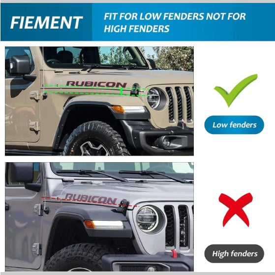 Front  Rear Fenders Compatible With 2020-2024 Wrangler Gladiator JT Sport  Willys