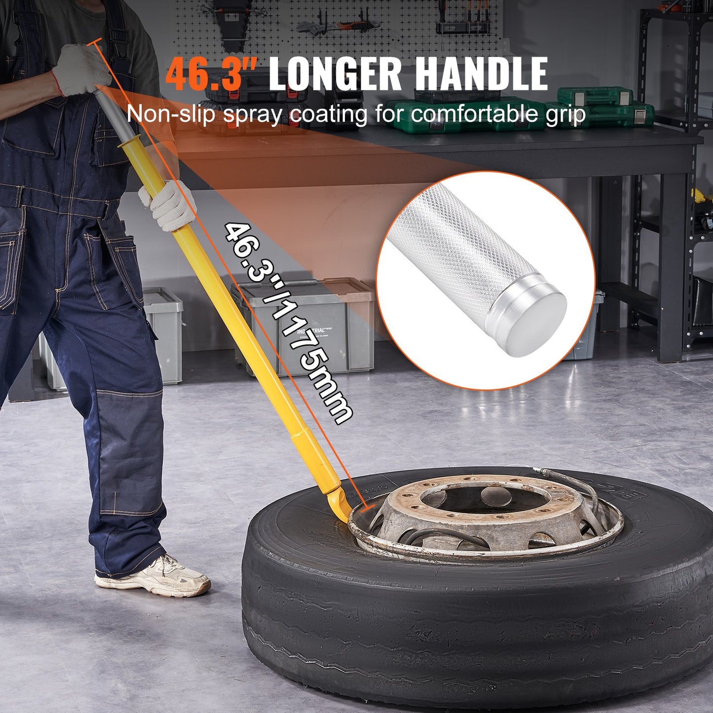 Tire Bead Breaker Slide Hammer, 117.6 Cm Length Heavy Duty Steel Tire Bead Breaker, Portable Tire Changing Sliding Impact For Car Truck Trailer Tire Removal