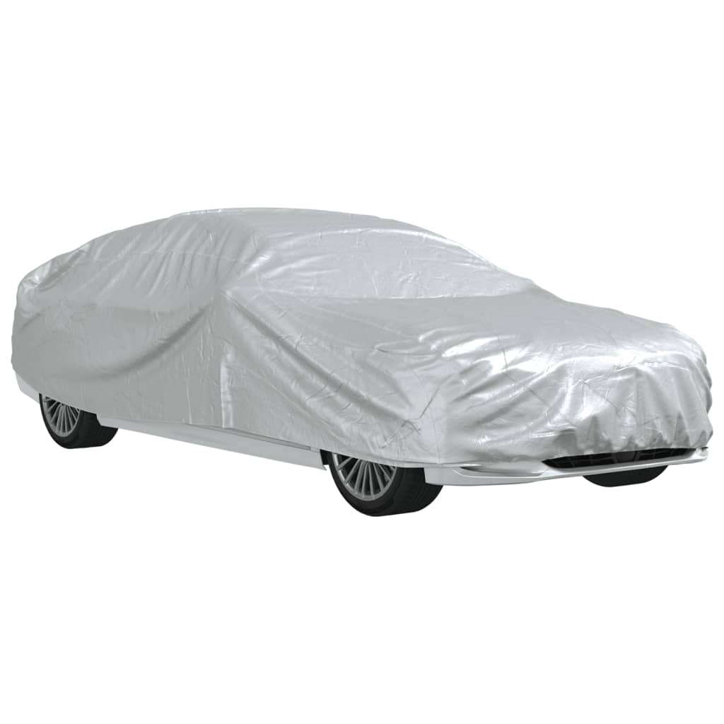 Car Cover Sedan Buckle Straps Full Silver XXL PEVA